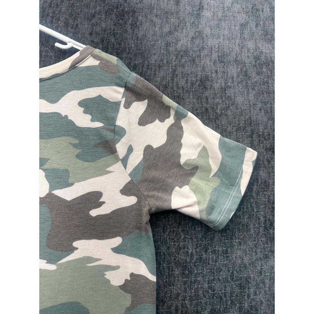 Zenana T Shirt Women Large Multicolor Camouflage Stretch Round Hem V Neck Summer - Picture 12 of 13